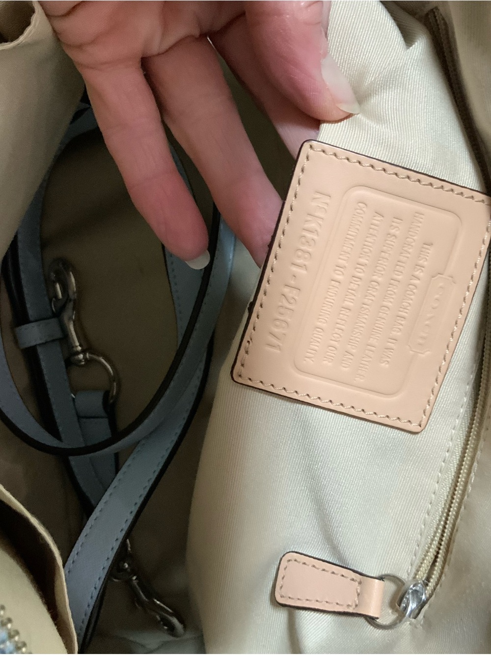 Coach Light Blue Leather Satchel with Removable Strap - Picture 7 of 9